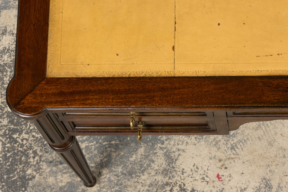 Antique French Louis XVI Style Mahogany Writing Desk W/ Leather Top