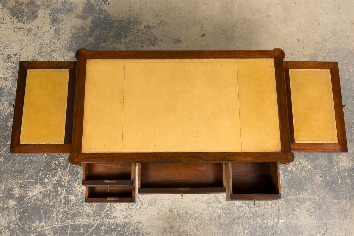 Antique French Louis XVI Style Mahogany Writing Desk W/ Leather Top
