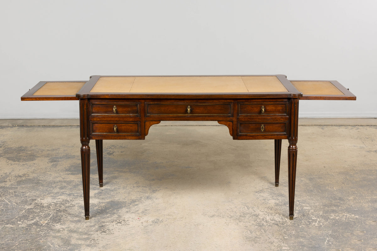 Antique French Louis XVI Style Mahogany Writing Desk W/ Leather Top