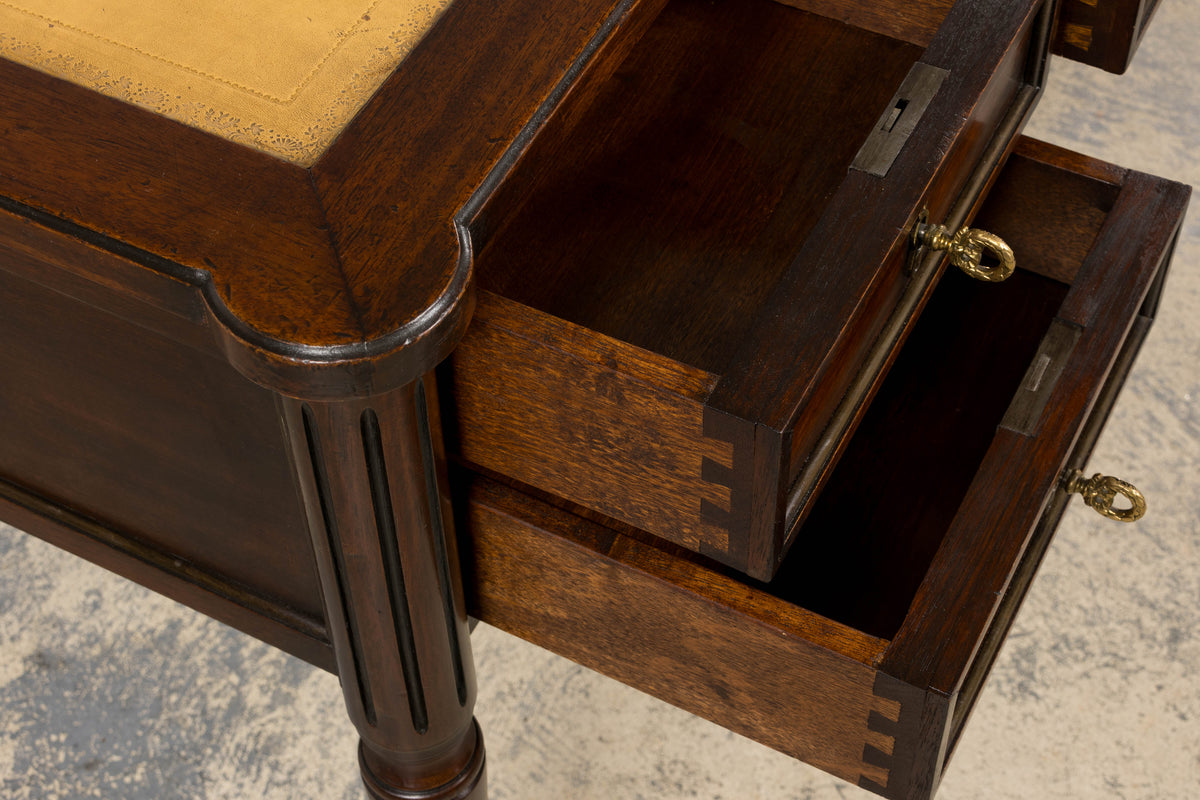 Antique French Louis XVI Style Mahogany Writing Desk W/ Leather Top