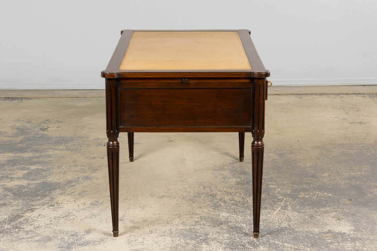 Antique French Louis XVI Style Mahogany Writing Desk W/ Leather Top