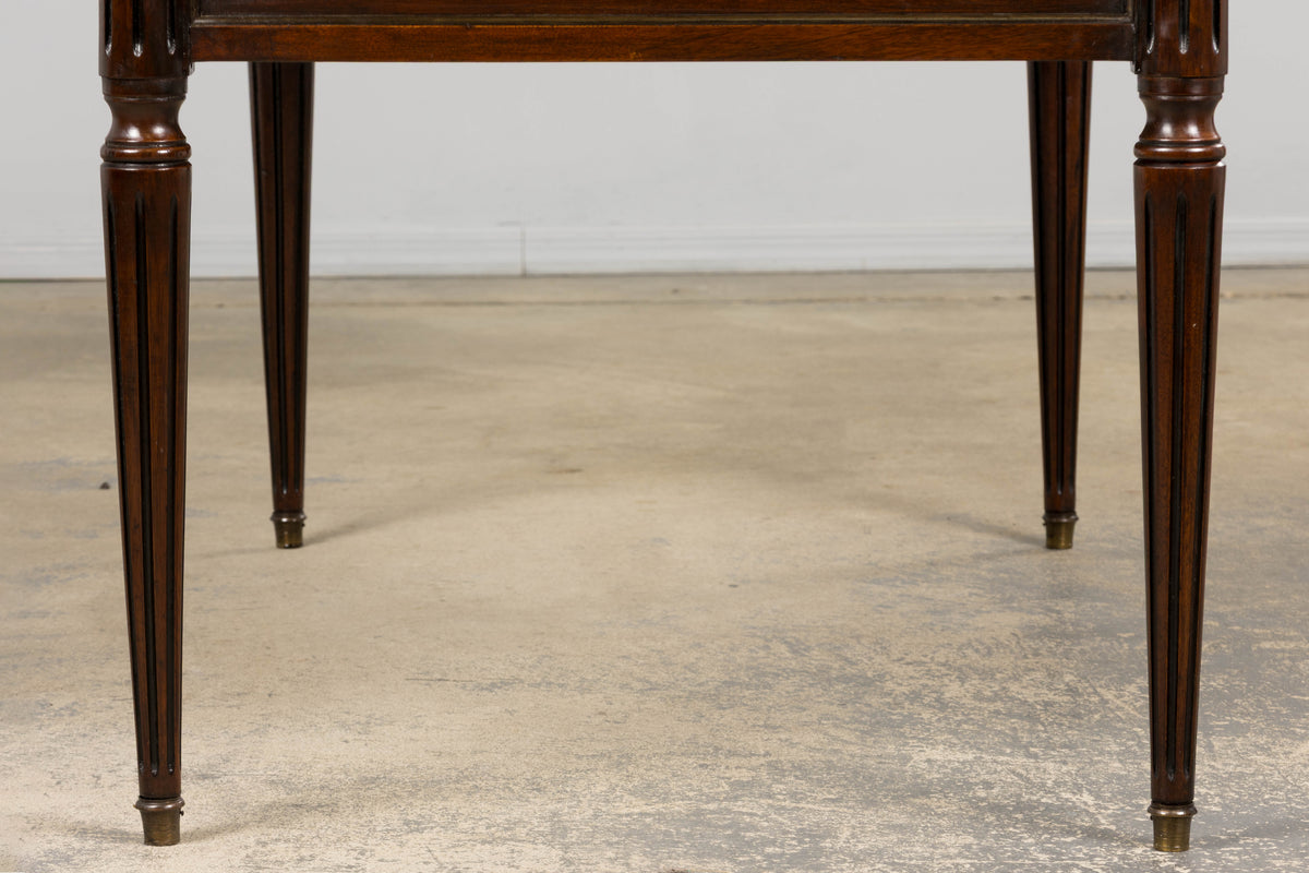 Antique French Louis XVI Style Mahogany Writing Desk W/ Leather Top