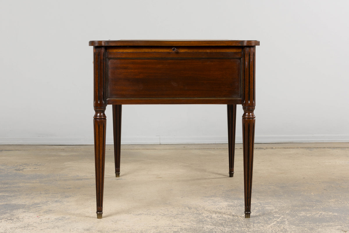 Antique French Louis XVI Style Mahogany Writing Desk W/ Leather Top
