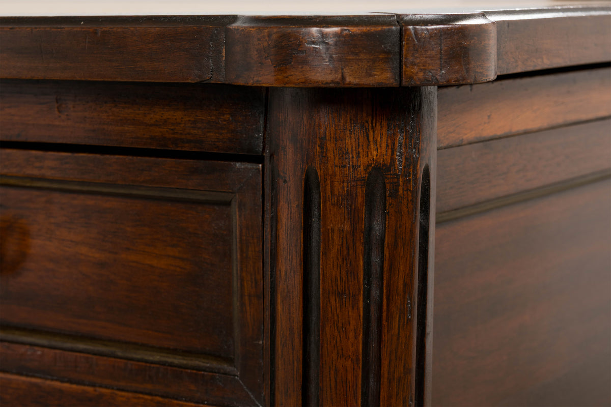 Antique French Louis XVI Style Mahogany Writing Desk W/ Leather Top