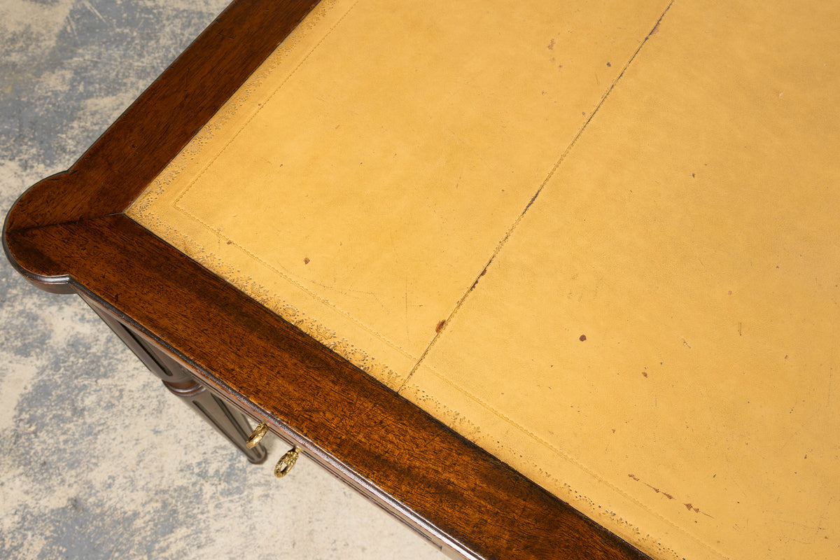 Antique French Louis XVI Style Mahogany Writing Desk W/ Leather Top