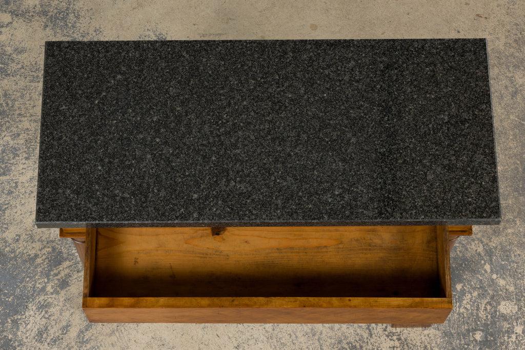 Early 19th Century French Empire Mahogany Console W/ Dark Gray Granite Top