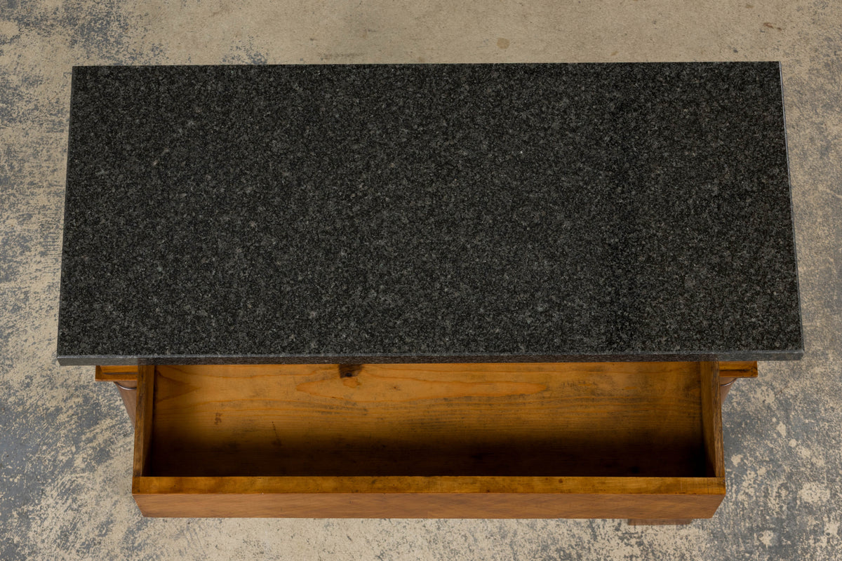 Early 19th Century French Empire Mahogany Console W/ Dark Gray Granite Top