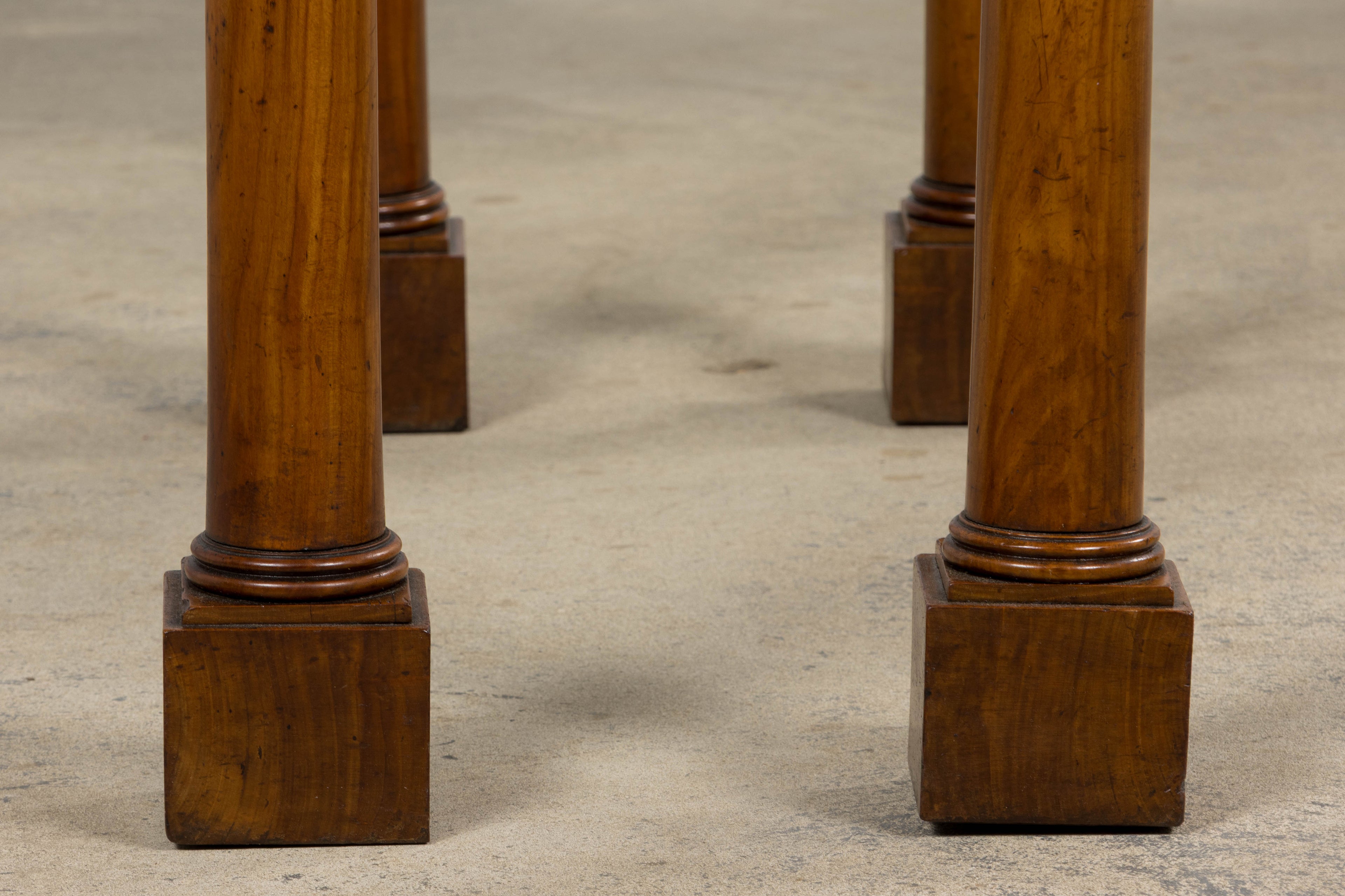 Early 19th Century French Empire Mahogany Console W/ Dark Gray Granite Top