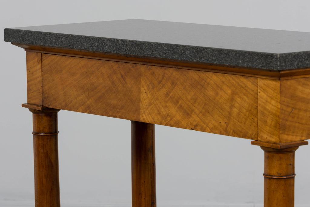 Early 19th Century French Empire Mahogany Console W/ Dark Gray Granite Top
