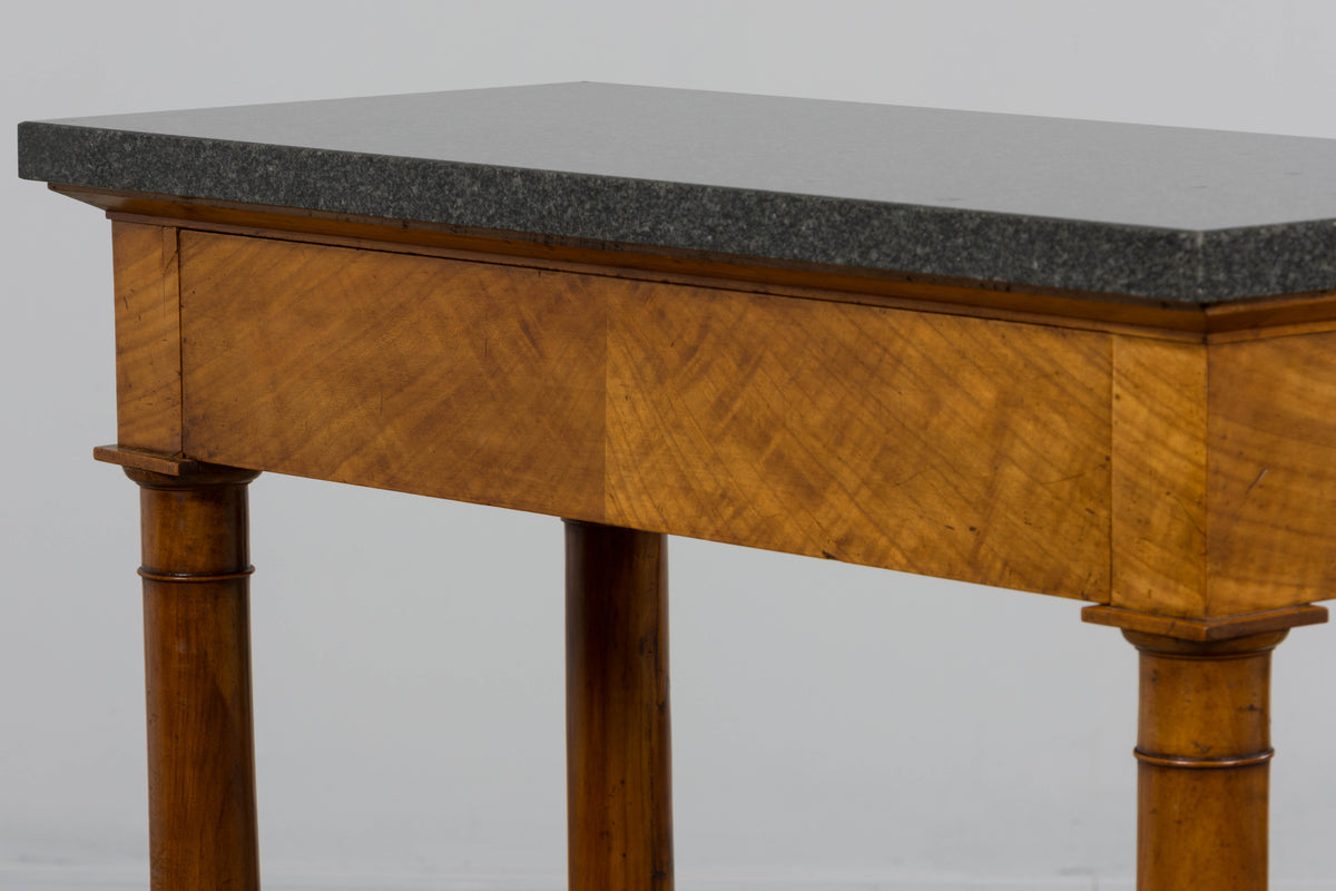 Early 19th Century French Empire Mahogany Console W/ Dark Gray Granite Top