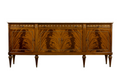 French Louis XVI Style Mahogany Sideboard Buffet W/ Carrara Marble