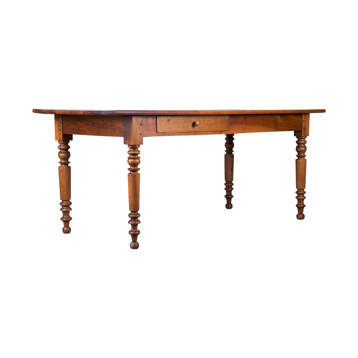 Antique Country French Louis Philippe Style Provincial Walnut Dining Table