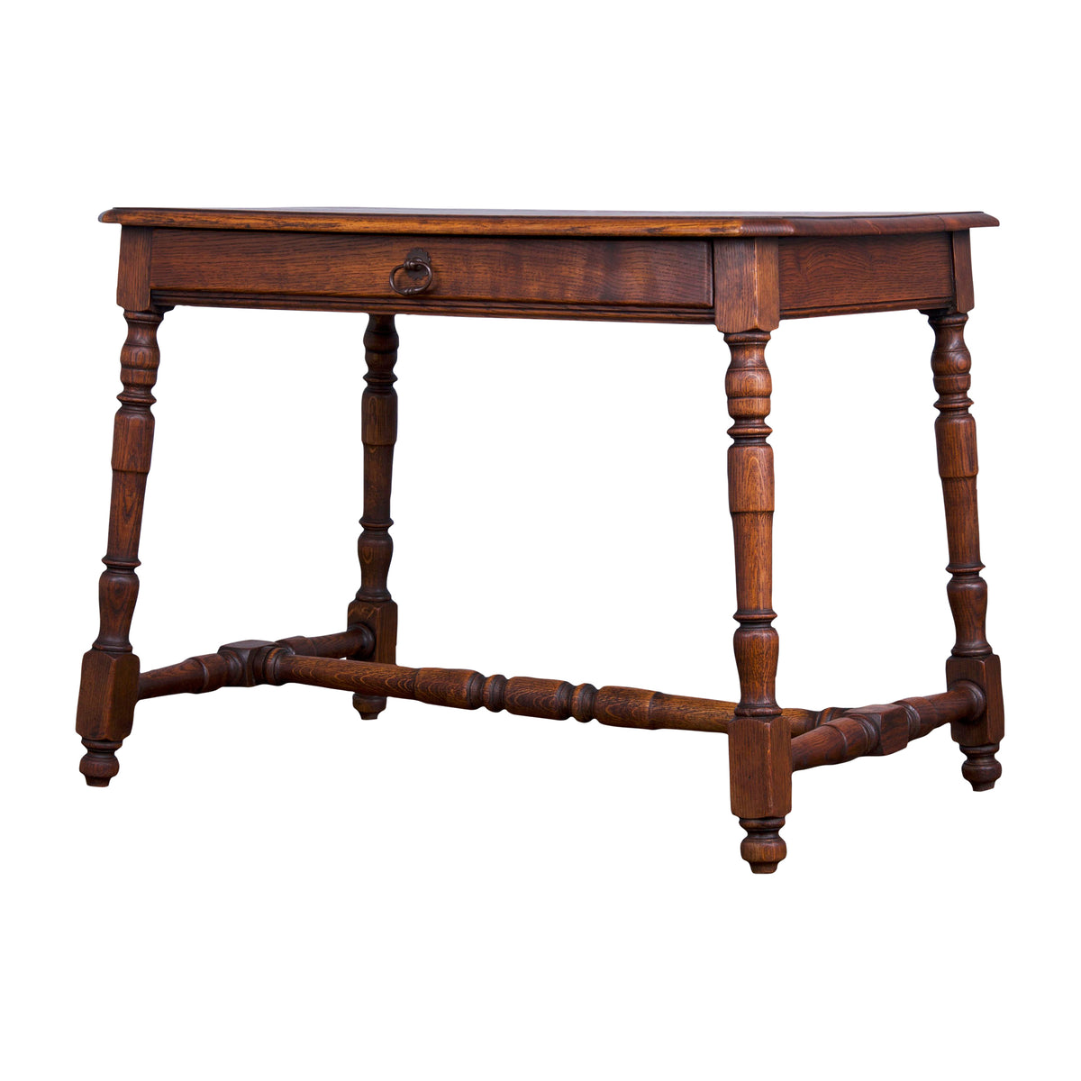 Antique Country French Provincial Oak Writing Desk