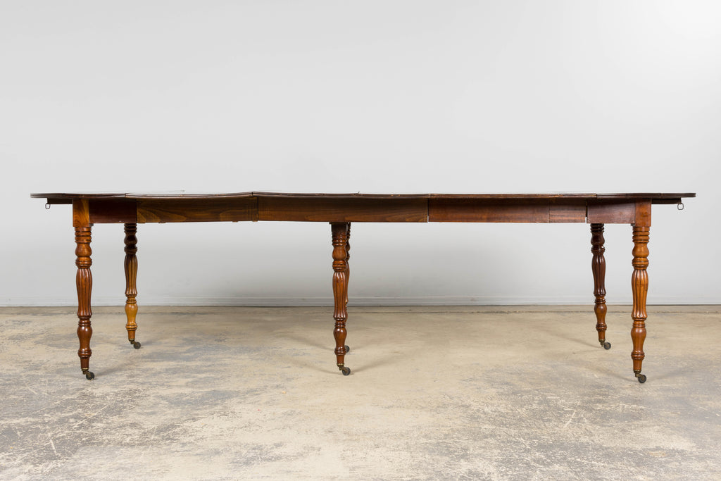Antique English Victorian Drop-Leaf Dining Table in Mahogany, Late 19th Century