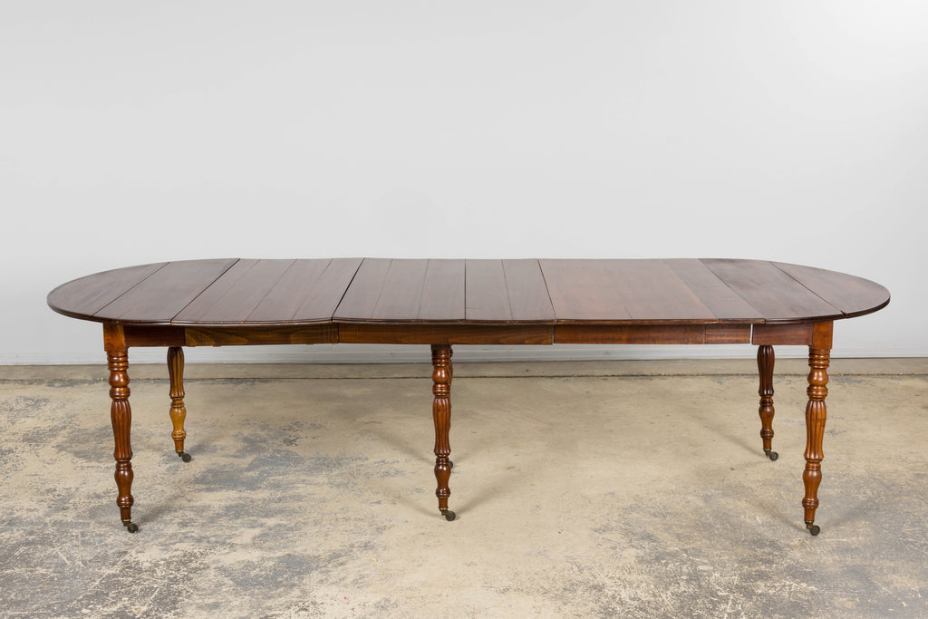 Antique English Victorian Drop-Leaf Dining Table in Mahogany, Late 19th Century