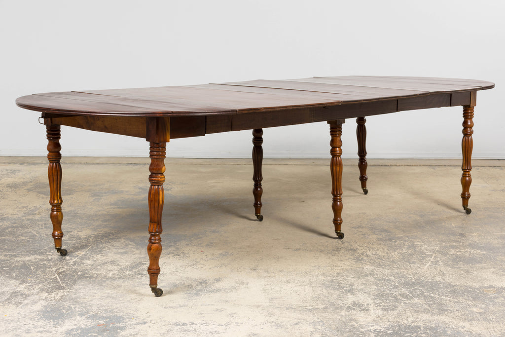 Antique English Victorian Drop-Leaf Dining Table in Mahogany, Late 19th Century