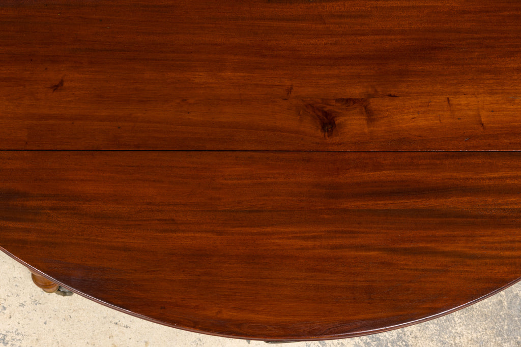 Antique English Victorian Drop-Leaf Dining Table in Mahogany, Late 19th Century
