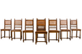 Antique French Henri II Style Walnut Caned Dining Chairs, Set of 8