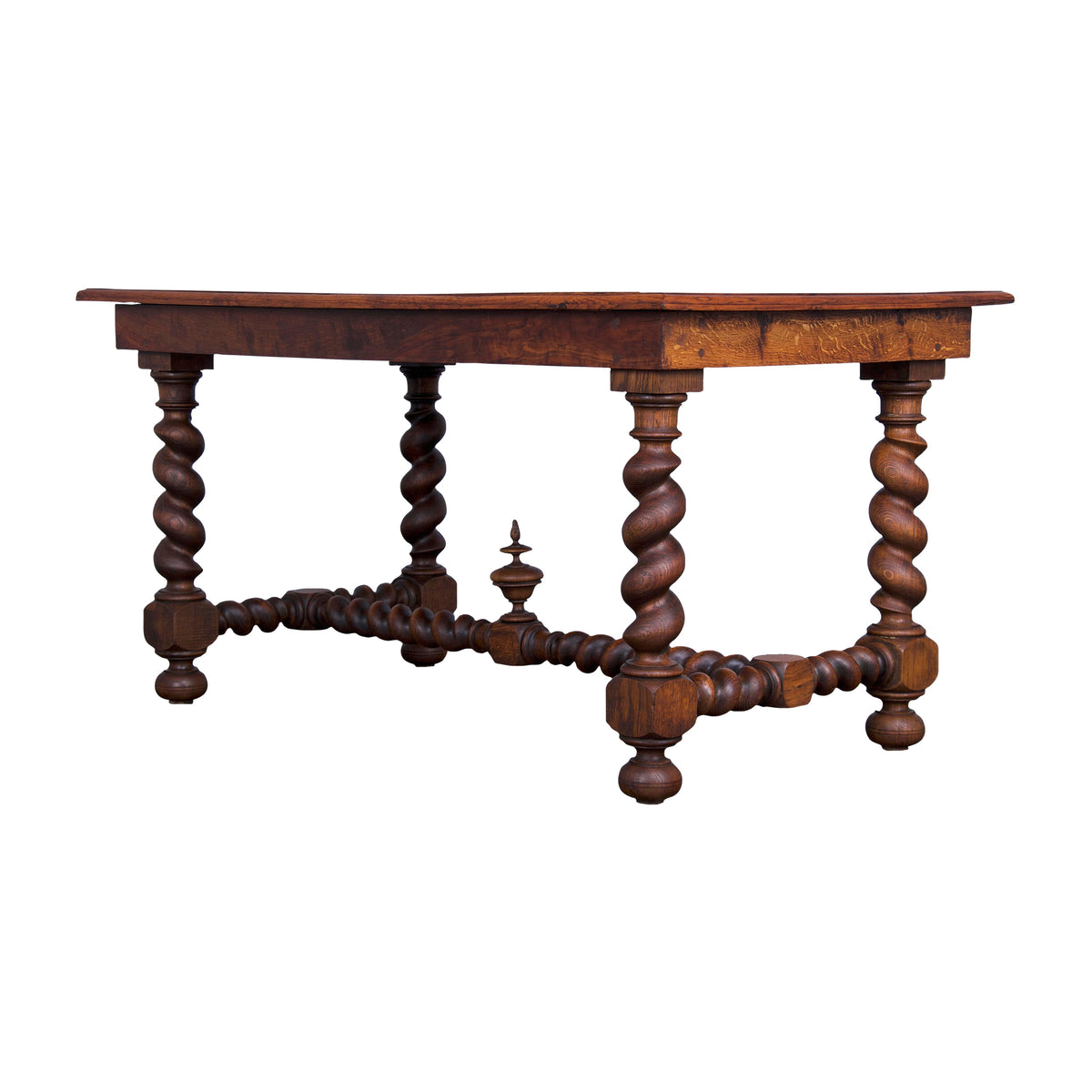Antique French Louis XIII Barley Twist Oak Table