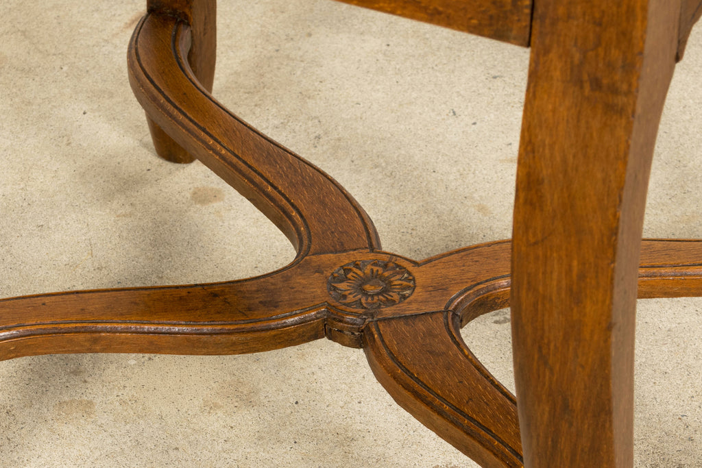 Antique French Louis XV Style Provincial Walnut Cane Dining Chairs, Set of 12