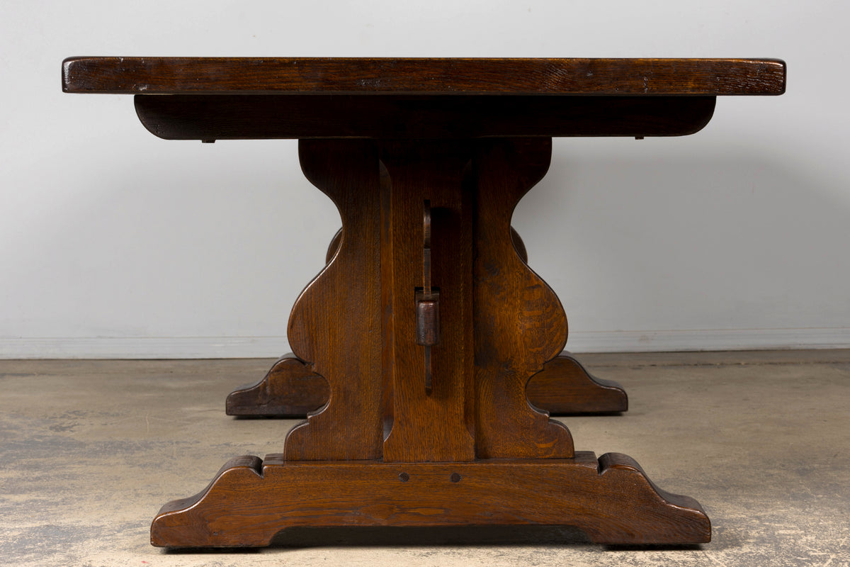 Antique French Oak Monastery Trestle Dining Table