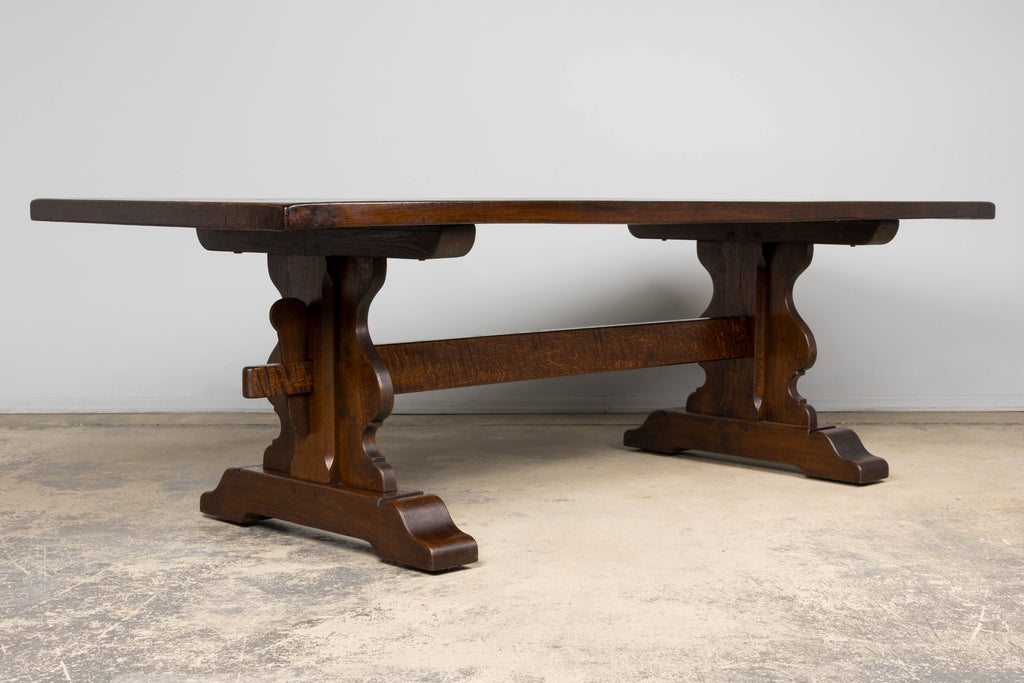 Antique French Oak Monastery Trestle Dining Table