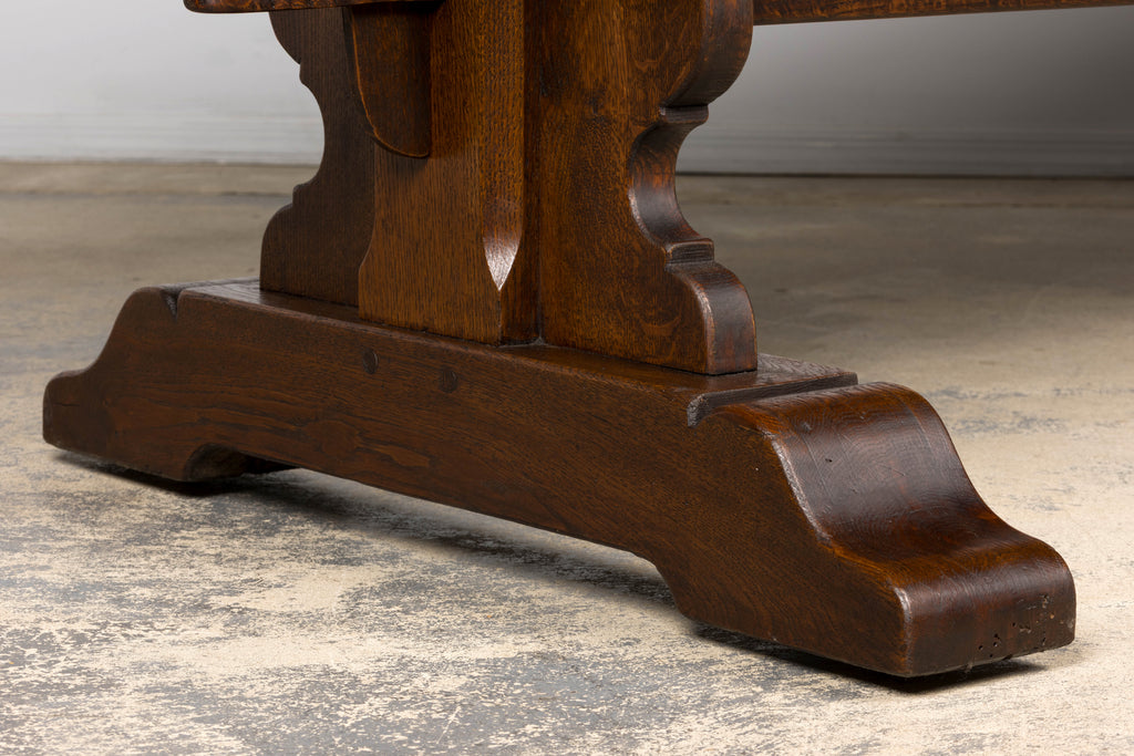 Antique French Oak Monastery Trestle Dining Table