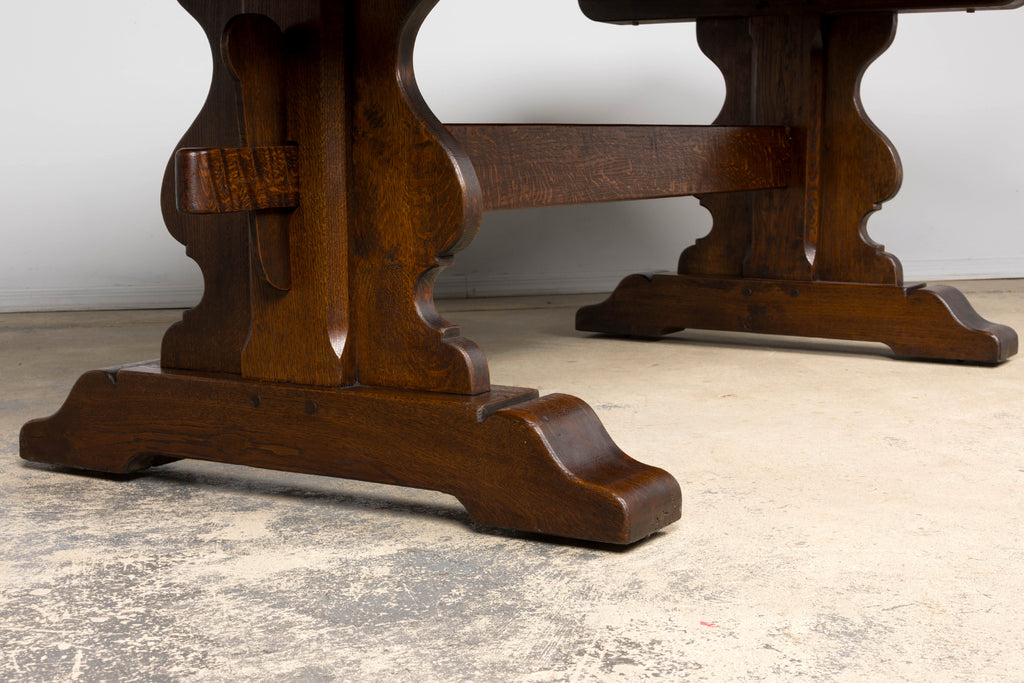 Antique French Oak Monastery Trestle Dining Table