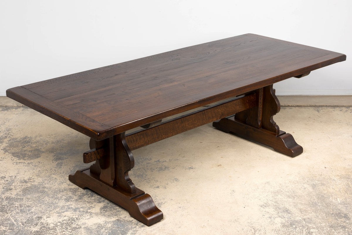 Antique French Oak Monastery Trestle Dining Table
