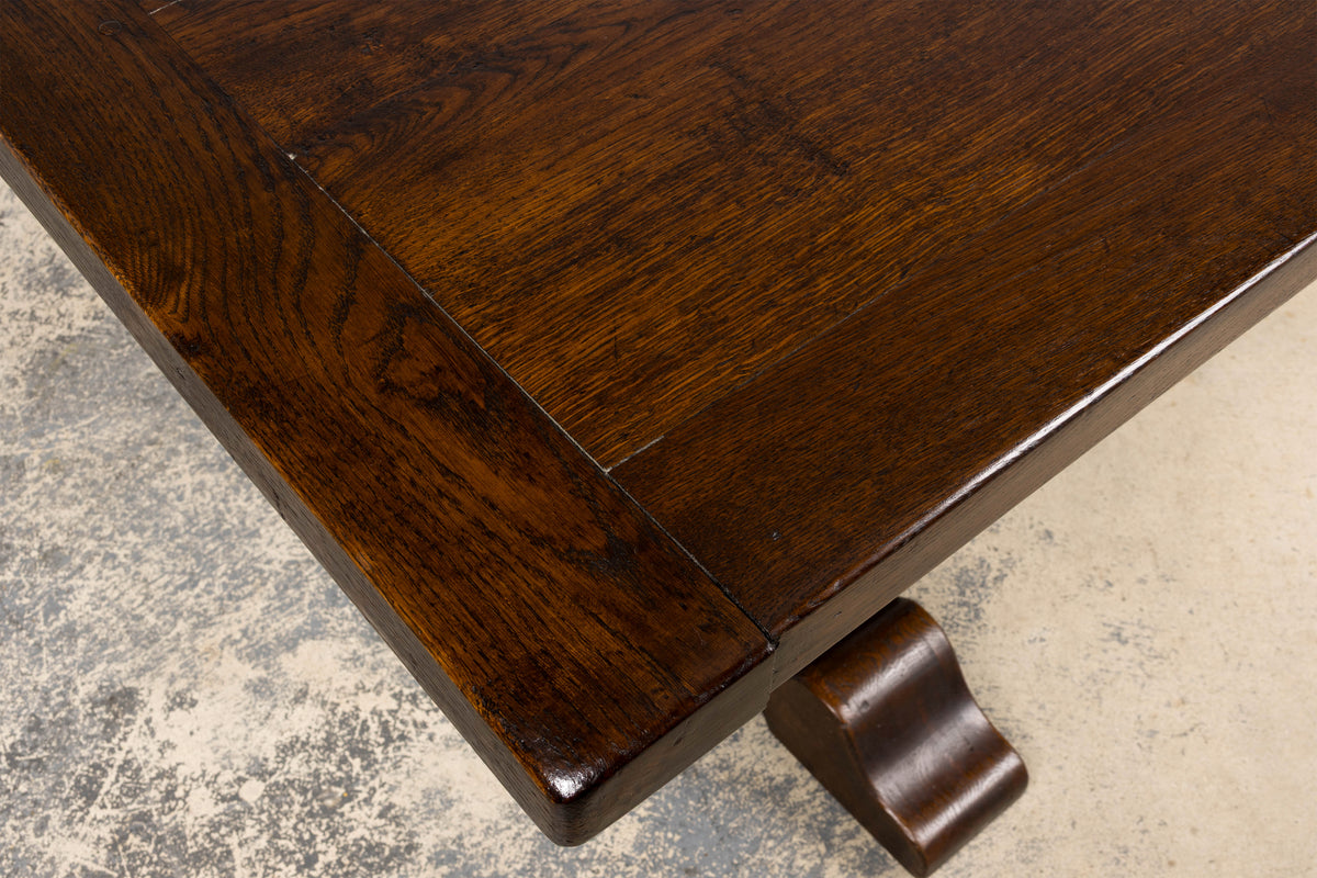 Antique French Oak Monastery Trestle Dining Table