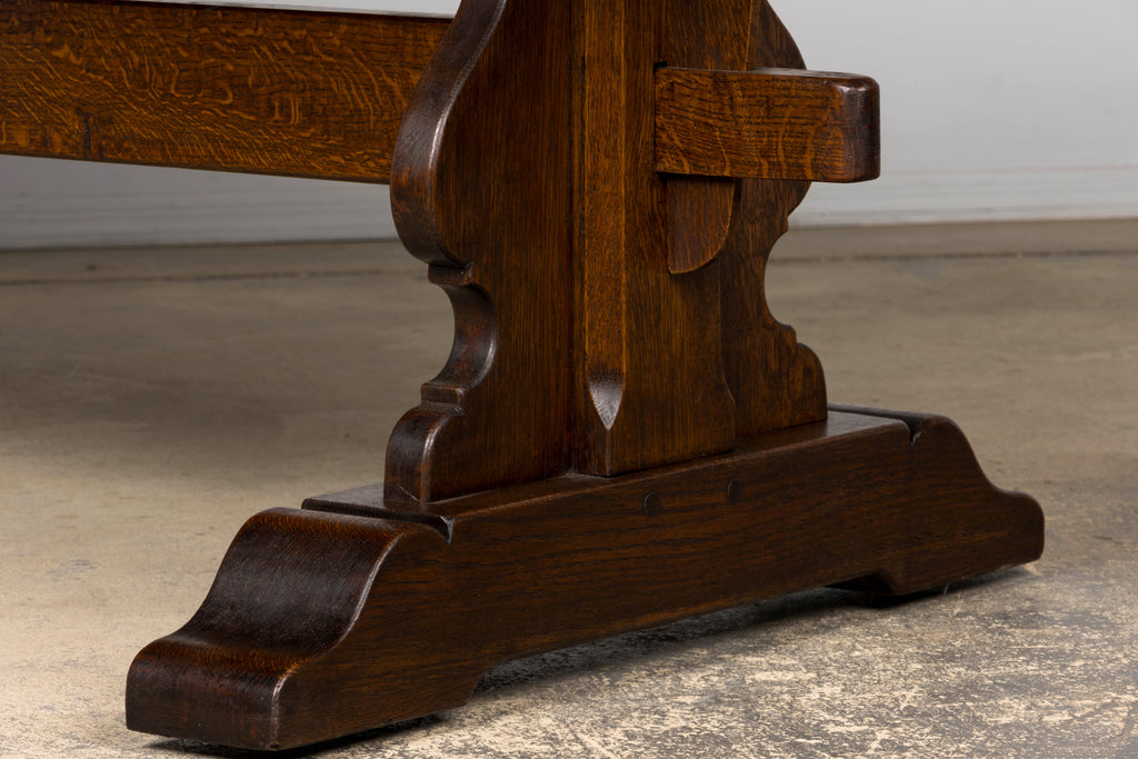 Antique French Oak Monastery Trestle Dining Table