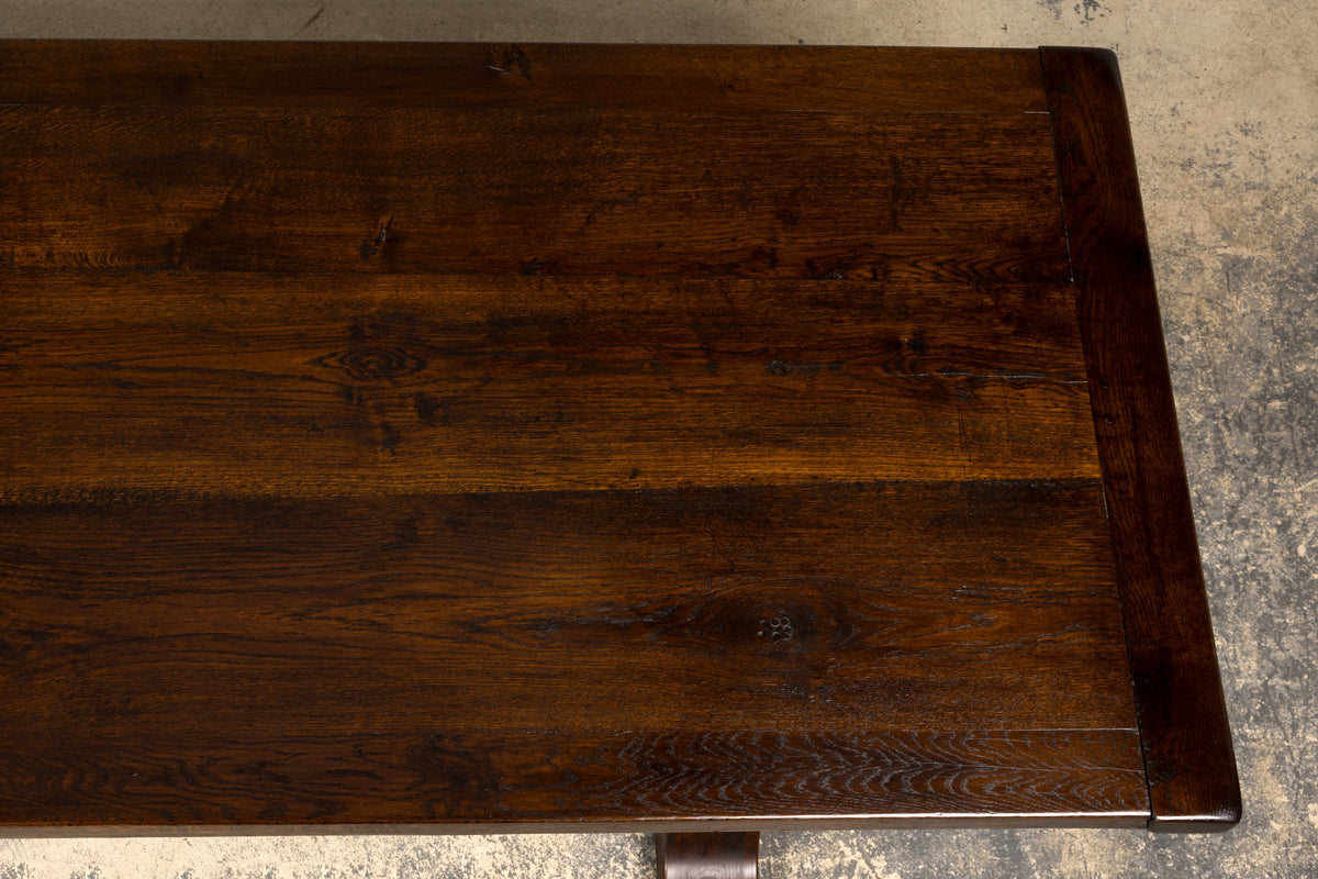 Antique French Oak Monastery Trestle Dining Table