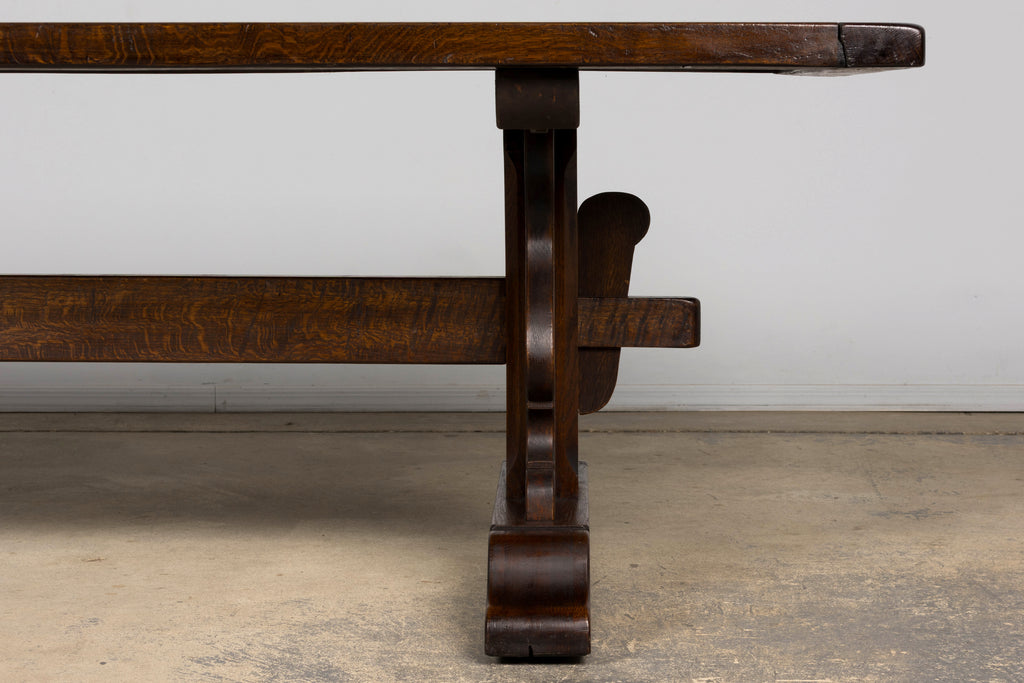 Antique French Oak Monastery Trestle Dining Table