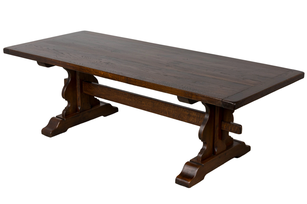 Antique French Oak Monastery Trestle Dining Table