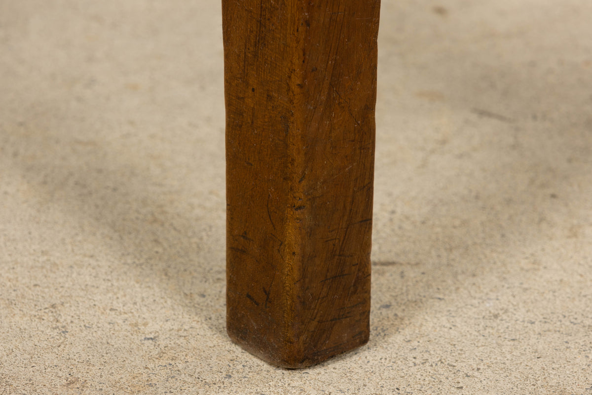 Antique French Provincial Walnut Dining Chairs with Rush Seats - Set of 8