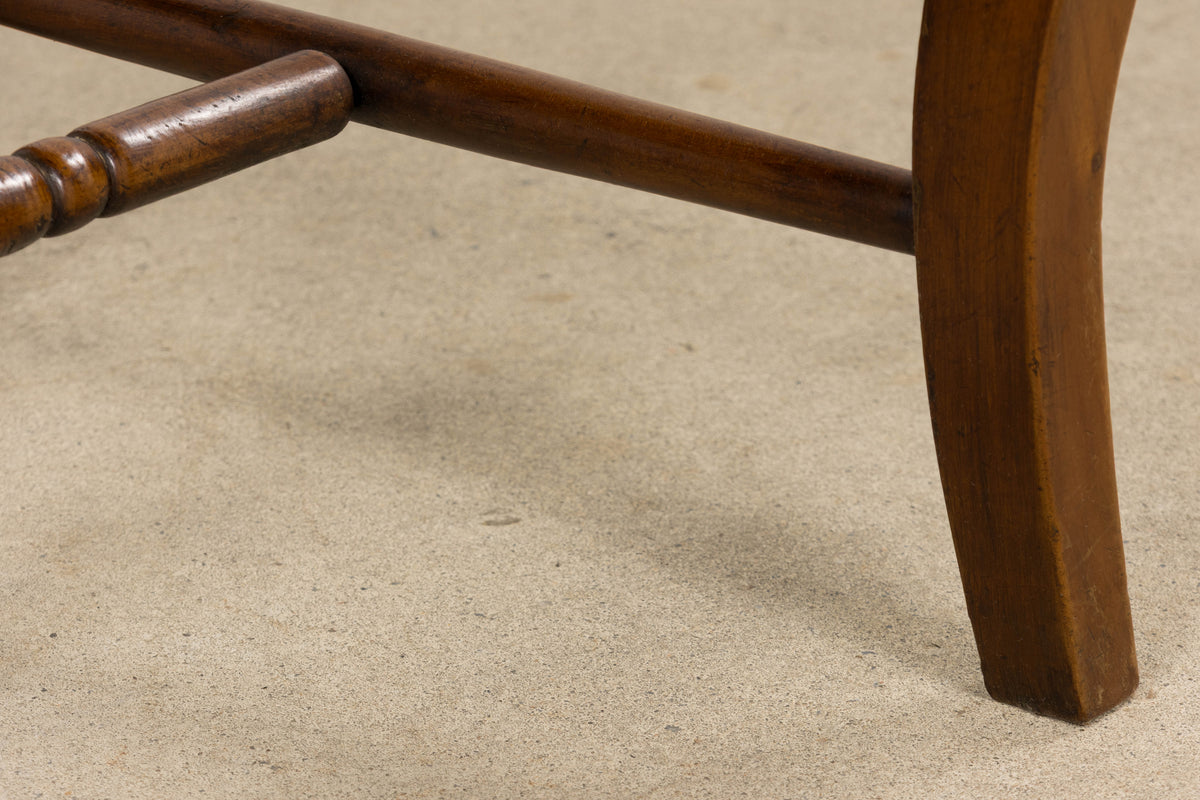 Antique French Provincial Walnut Dining Chairs with Rush Seats - Set of 8