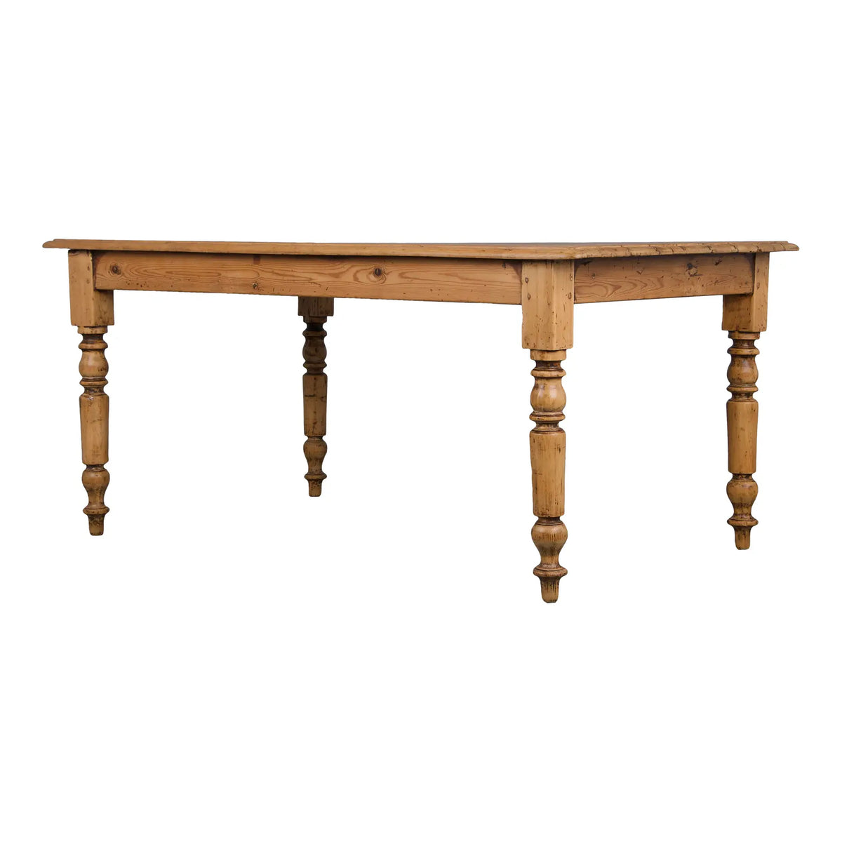 Antique Country French Provincial Pine Farmhouse Dining Table