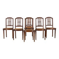 Antique French Louis XVI Style Maple Dining Chairs W/ Cane Seats - Set of 6