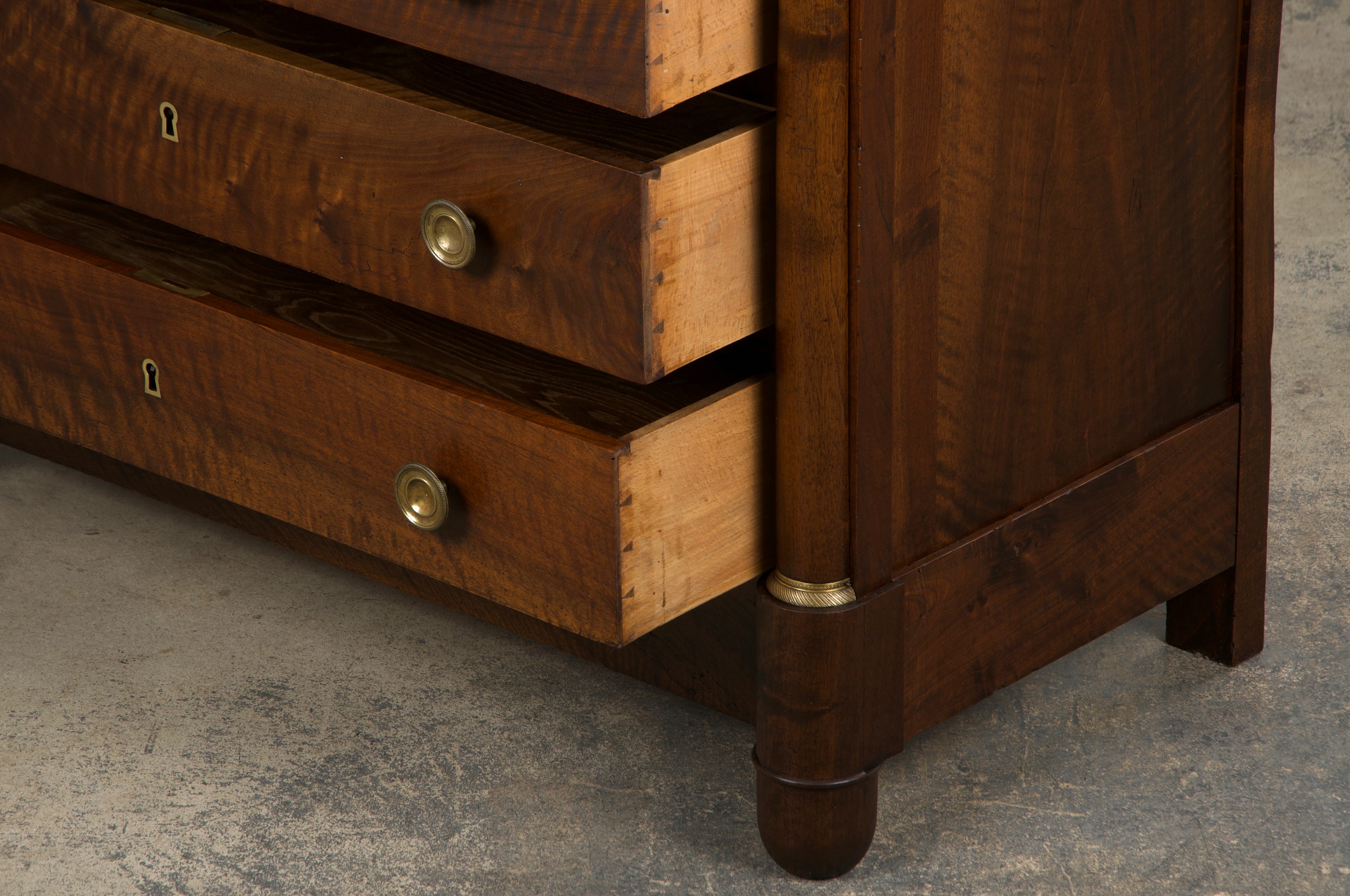 19th Century French Empire Style Walnut Chest of Drawers