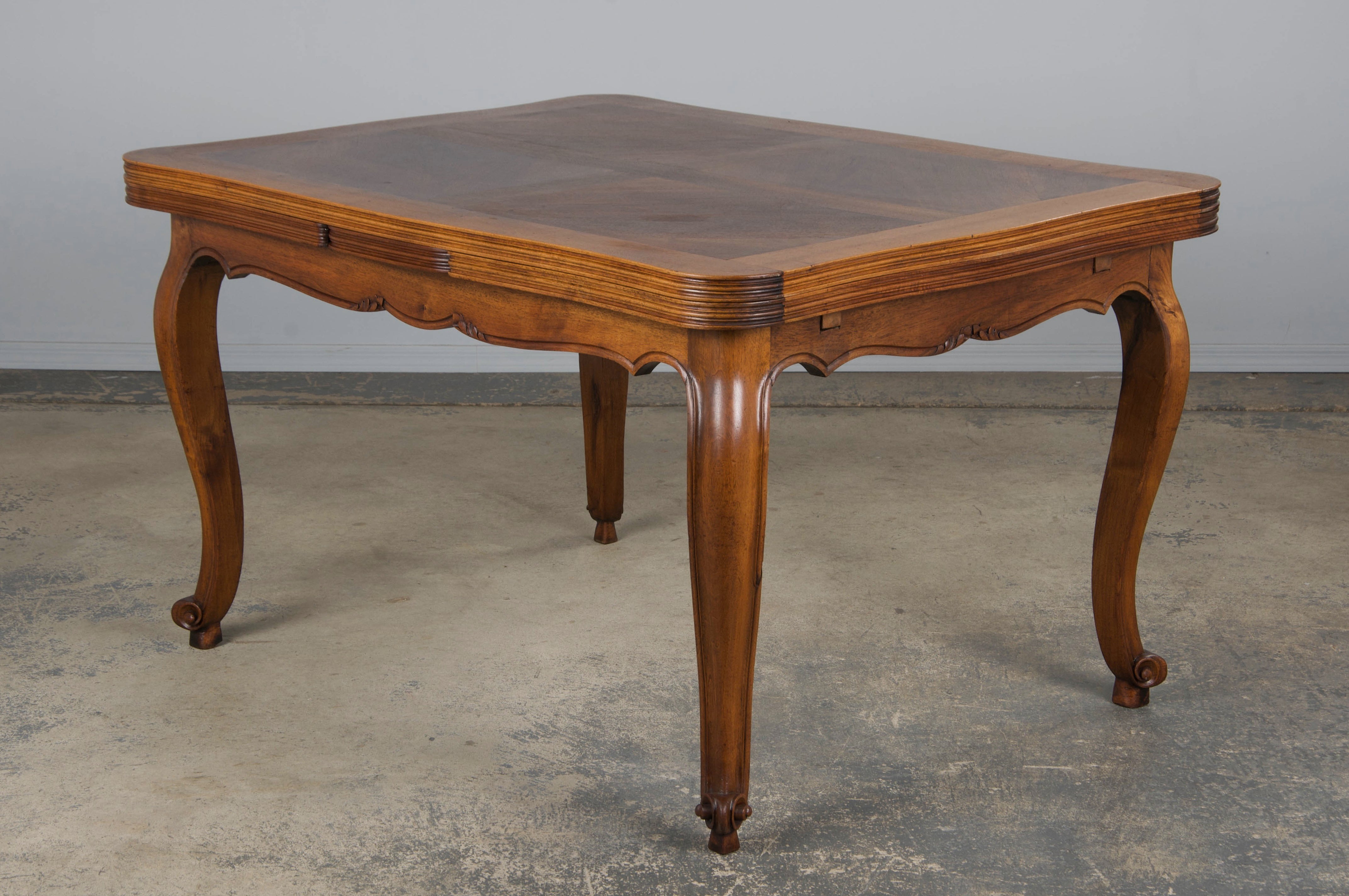 Antique Country French Louis XV Style Provincial Walnut Extendable