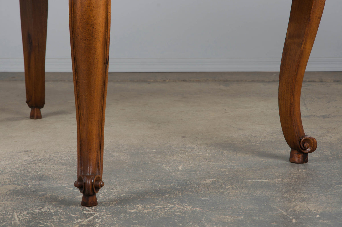 Antique Country French Louis XV Style Provincial Walnut Extendable Dining Table