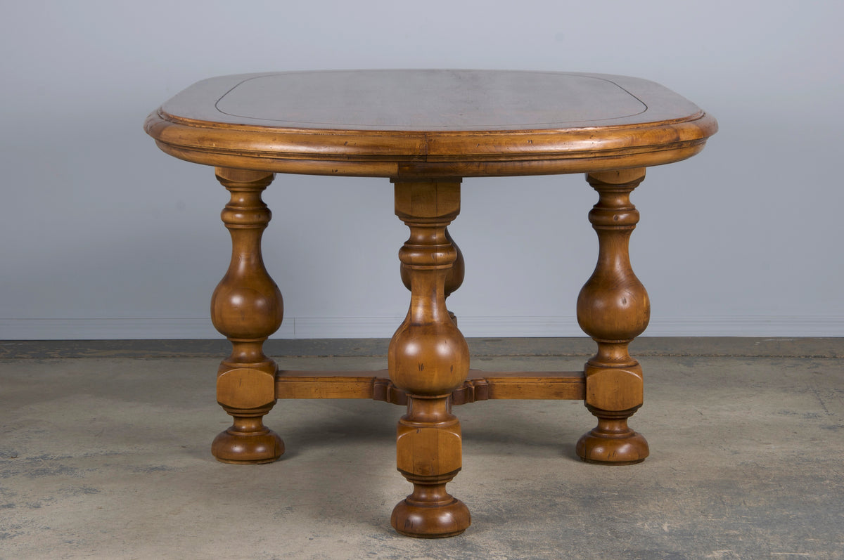 Country French Provincial Oval Farmhouse Maple Trestle Dining Table