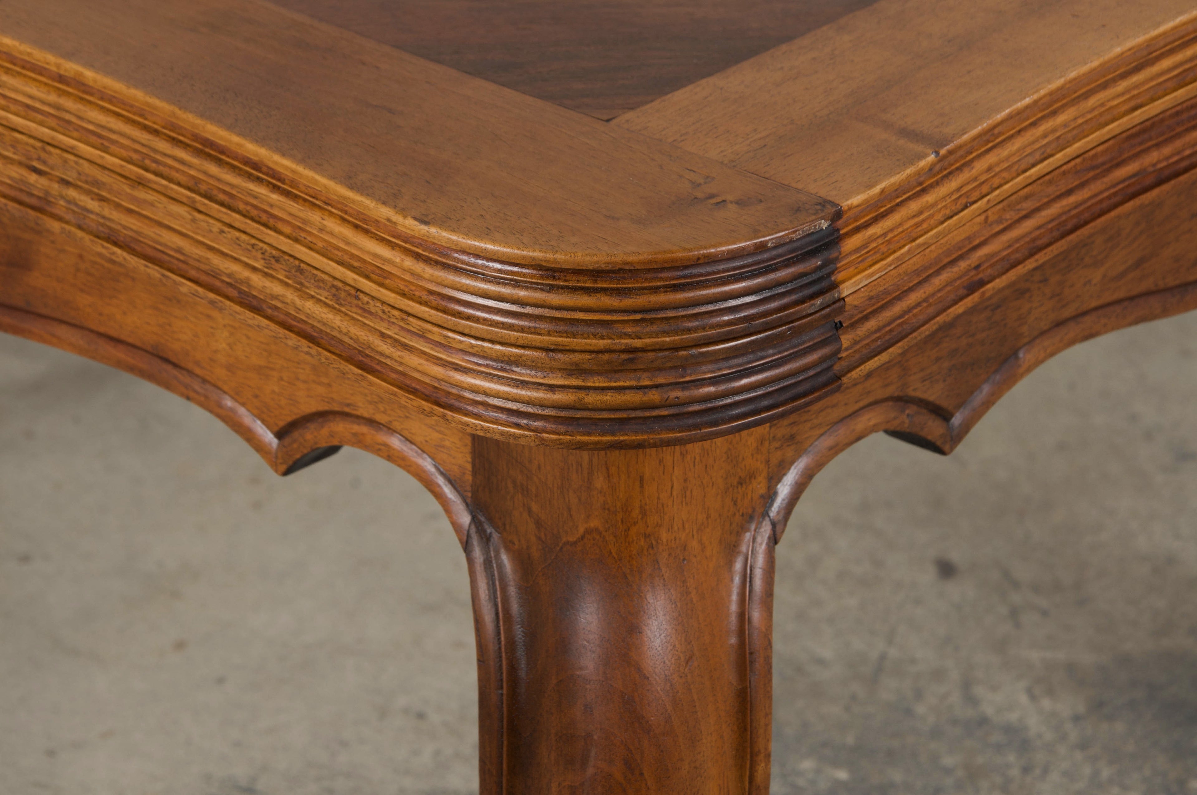 Antique Country French Louis XV Style Provincial Walnut Extendable Dining Table