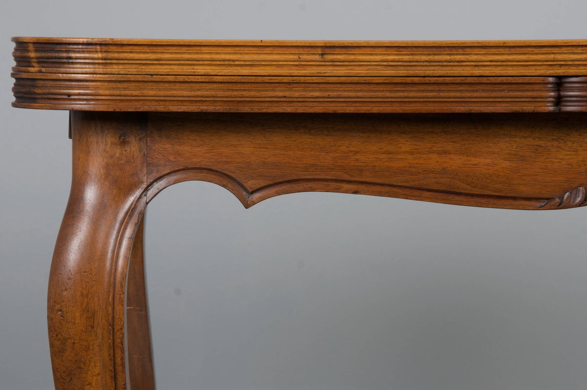 Antique Country French Louis XV Style Provincial Walnut Extendable Dining Table