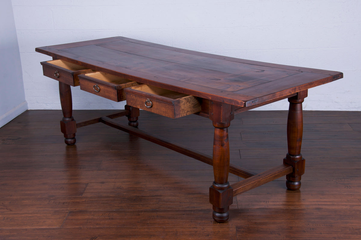 Country French Provincial Style Maple Farmhouse Trestle Table