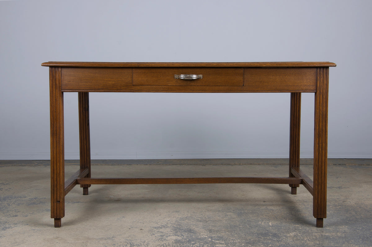 1930s French Art Deco Oak Writing Desk