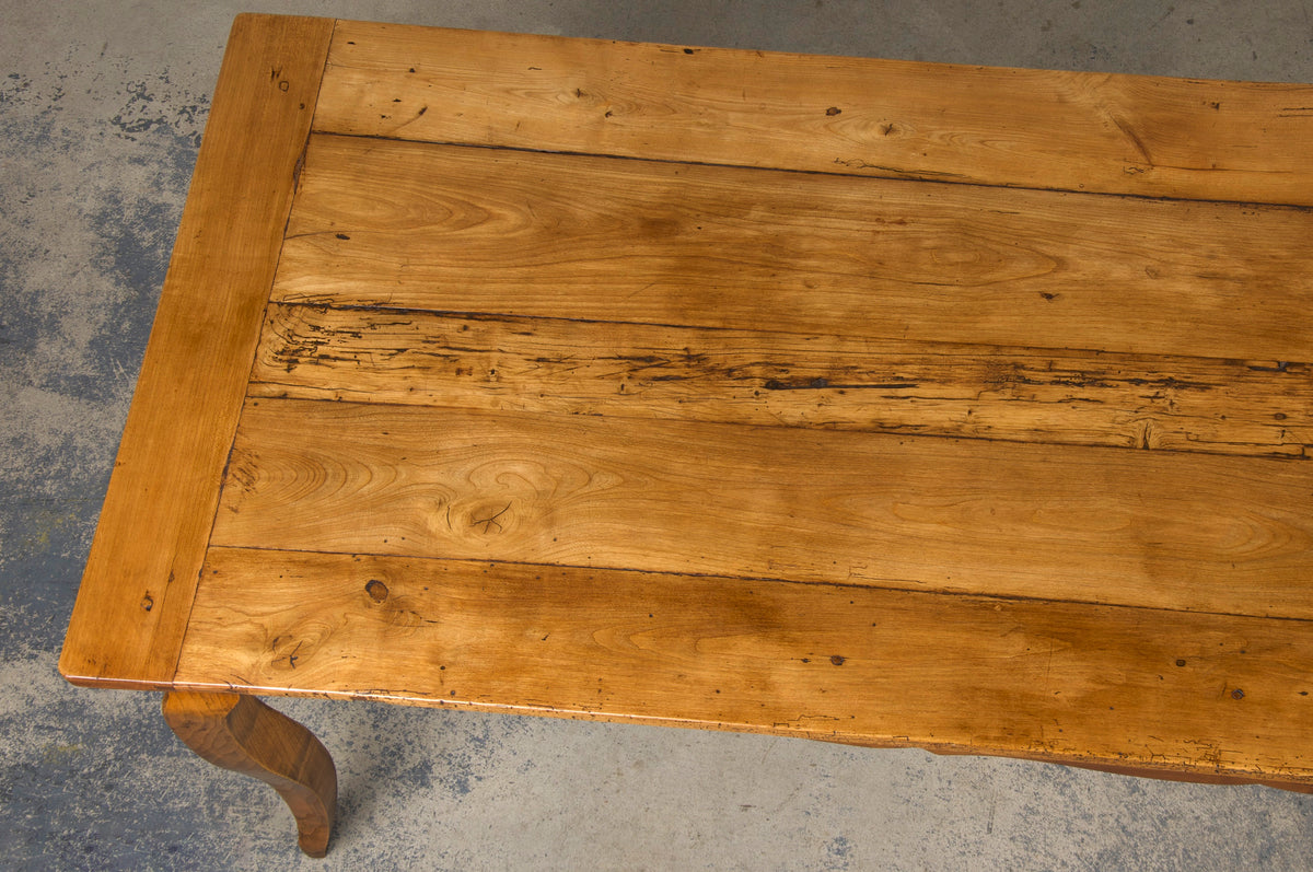 19th Century Country French Provincial Fruitwood Farmhouse Harvest Dining Table