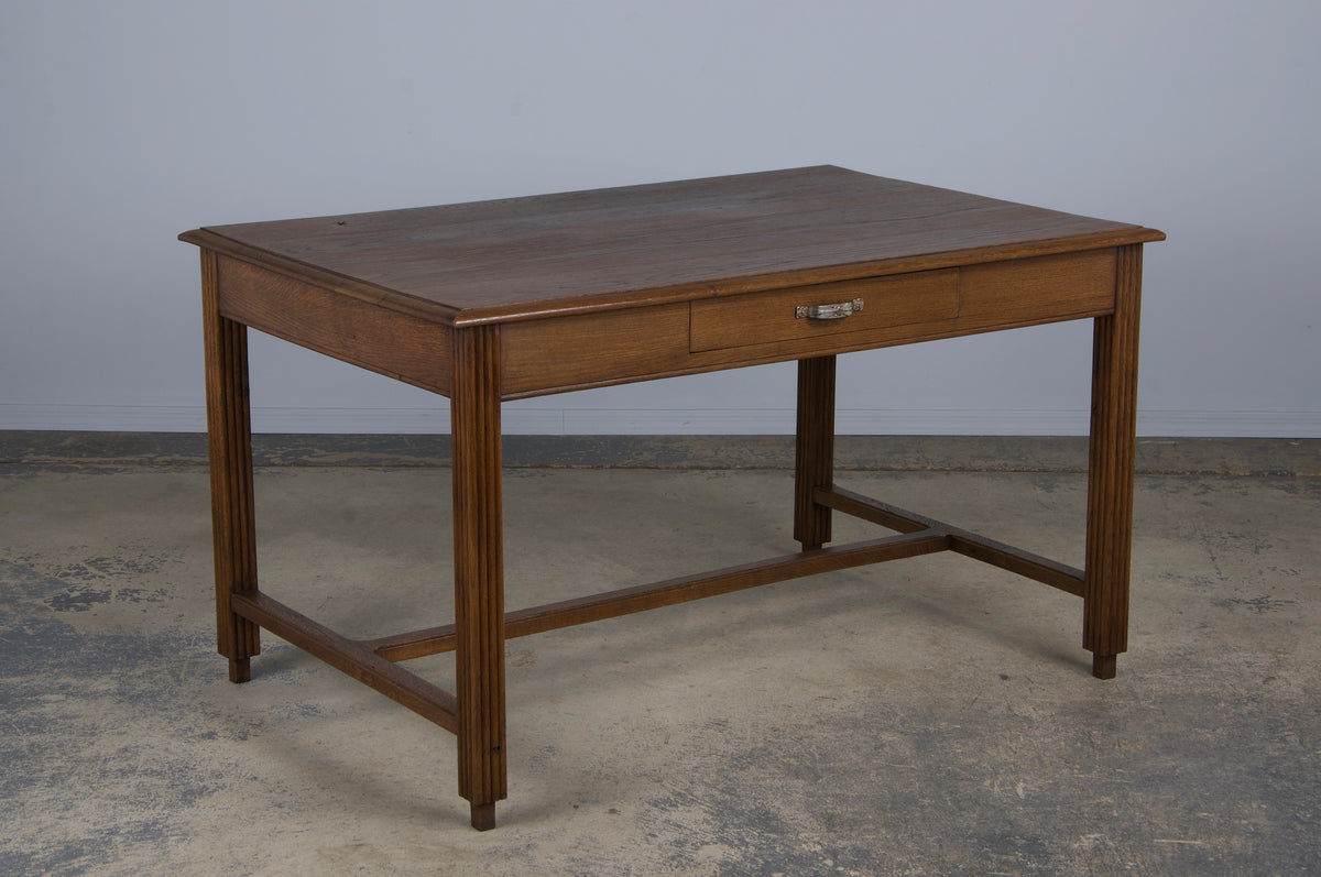 1930s French Art Deco Oak Writing Desk