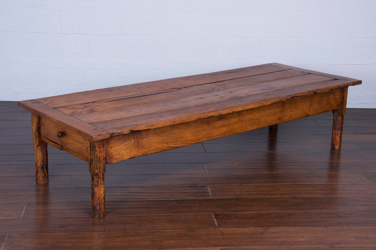 19th Century Country French Farmhouse Walnut Coffee Table