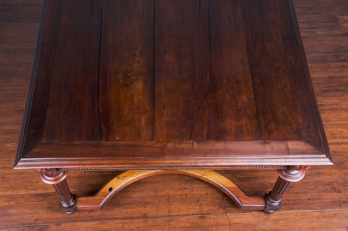 19th Century French Louis XVI Neoclassical Style Walnut Dining Table